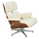 Fotel Vip biały/walnut/srebrna baza TP ( Rozmiar: uniwersalny )