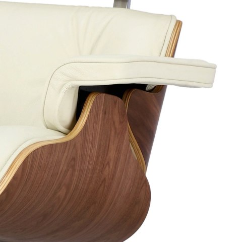 Fotel Vip biały/walnut/srebrna baza TP ( Rozmiar: uniwersalny )