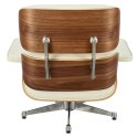Fotel Vip biały/walnut/srebrna baza TP ( Rozmiar: uniwersalny )