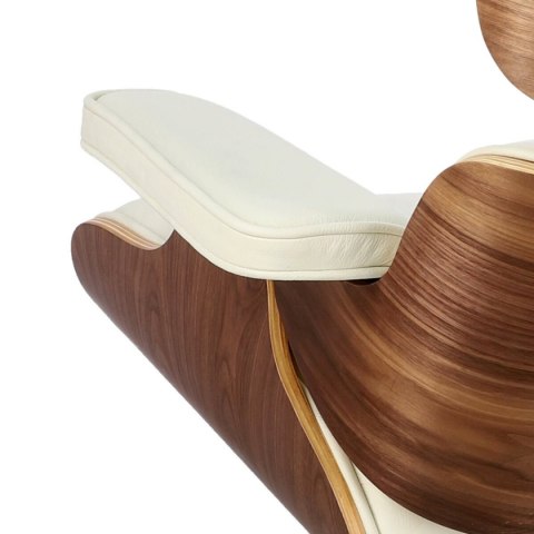 Fotel Vip biały/walnut/srebrna baza TP ( Rozmiar: uniwersalny )