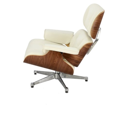Fotel Vip biały/walnut/srebrna baza TP ( Rozmiar: uniwersalny )