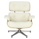 Fotel Vip biały/walnut/srebrna baza TP ( Rozmiar: uniwersalny )