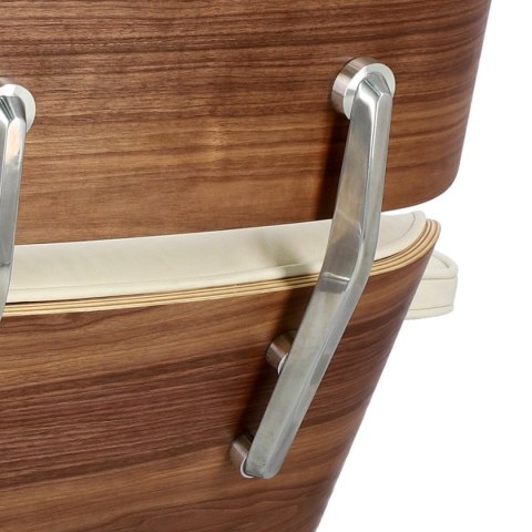 Fotel Vip biały/walnut/srebrna baza TP ( Rozmiar: uniwersalny )