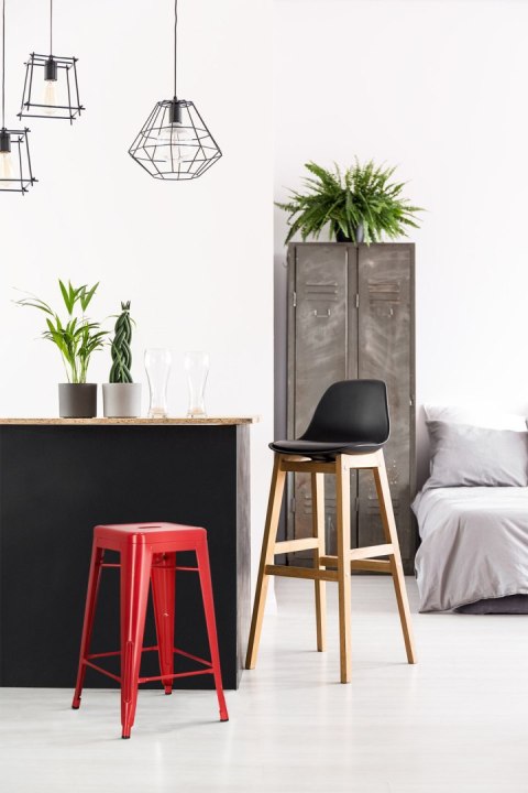 Hoker Paris 66cm czerwony inspirowanyTolix ( Rozmiar: uniwersalny )