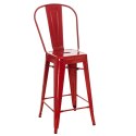 Hoker Paris Back 66cm czerwony inspirowany Tolix ( Rozmiar: uniwersalny )