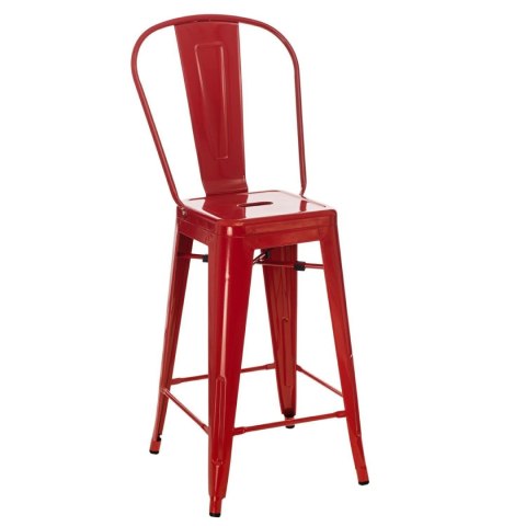 Hoker Paris Back 66cm czerwony inspirowany Tolix ( Rozmiar: uniwersalny )