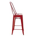 Hoker Paris Back 66cm czerwony inspirowany Tolix ( Rozmiar: uniwersalny )