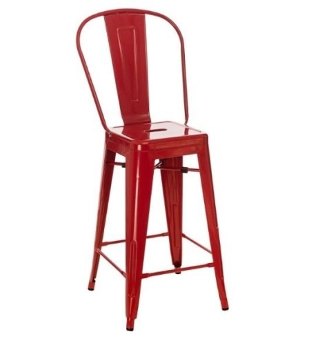 Hoker Paris Back 66cm czerwony inspirowany Tolix ( Rozmiar: uniwersalny )