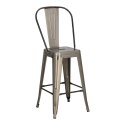 Hoker Paris Back 66cm metaliczny inspirowany Tolix ( Rozmiar: uniwersalny )