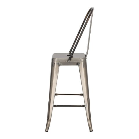 Hoker Paris Back 66cm metaliczny inspirowany Tolix ( Rozmiar: uniwersalny )