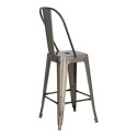 Hoker Paris Back 66cm metaliczny inspirowany Tolix ( Rozmiar: uniwersalny )