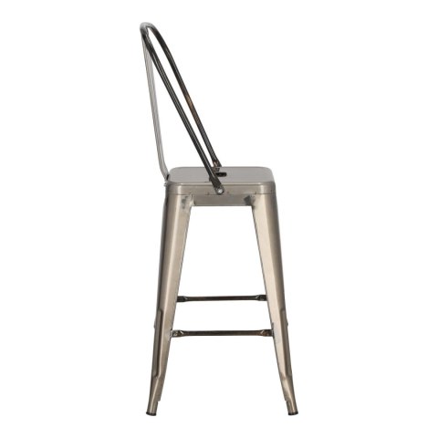 Hoker Paris Back 66cm metaliczny inspirowany Tolix ( Rozmiar: uniwersalny )