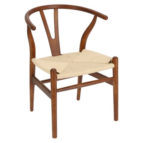 Krzesło Wicker Naturalne brązowe cieme i nspirowane Wishbone ( Rozmiar: uniwersalny )