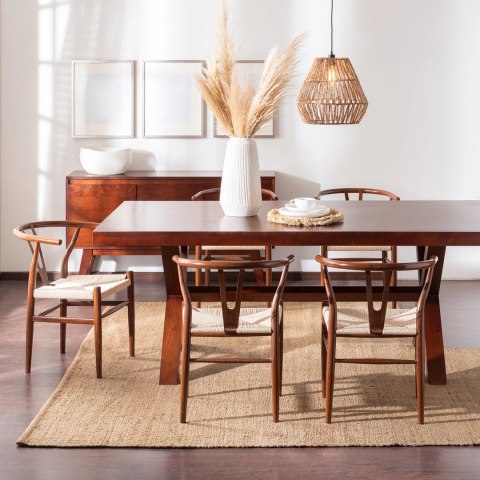 Krzesło Wicker Naturalne brązowe cieme i nspirowane Wishbone ( Rozmiar: uniwersalny )