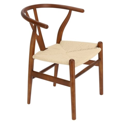 Krzesło Wicker Naturalne brązowe cieme i nspirowane Wishbone ( Rozmiar: uniwersalny )