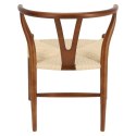 Krzesło Wicker Naturalne brązowe cieme i nspirowane Wishbone ( Rozmiar: uniwersalny )