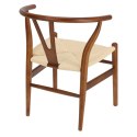 Krzesło Wicker Naturalne brązowe cieme i nspirowane Wishbone ( Rozmiar: uniwersalny )