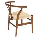 Krzesło Wicker Naturalne brązowe cieme i nspirowane Wishbone ( Rozmiar: uniwersalny )