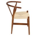 Krzesło Wicker Naturalne brązowe cieme i nspirowane Wishbone ( Rozmiar: uniwersalny )
