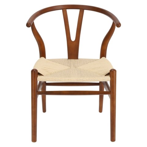 Krzesło Wicker Naturalne brązowe cieme i nspirowane Wishbone ( Rozmiar: uniwersalny )