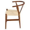Krzesło Wicker Naturalne brązowe cieme i nspirowane Wishbone ( Rozmiar: uniwersalny )