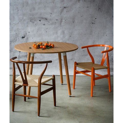 Krzesło Wicker Naturalne brązowe cieme i nspirowane Wishbone ( Rozmiar: uniwersalny )
