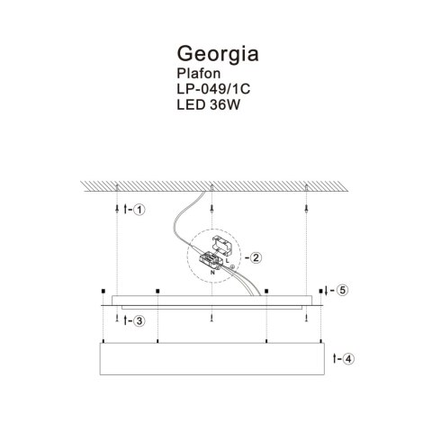 Plafon Georgia 60 cm czarny LED CCT