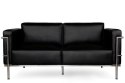 Sofa 2-osobowa Soft GC czarna skóra ( Rozmiar: uniwersalny )