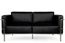 Sofa 2-osobowa Soft GC czarna skóra ( Rozmiar: uniwersalny )