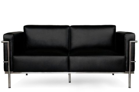 Sofa 2-osobowa Soft GC czarna skóra ( Rozmiar: uniwersalny )