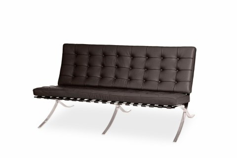 Sofa BA2 2 osobowa, brązowa skóra naturalna ( Rozmiar: uniwersalny )