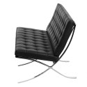 Sofa BA2 2 osobowa, czarna skóra naturalna ( Rozmiar: uniwersalny )