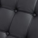 Sofa BA2 2 osobowa, czarna skóra naturalna ( Rozmiar: uniwersalny )
