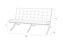 Sofa BA2 2 osobowa, czarna skóra naturalna ( Rozmiar: uniwersalny )