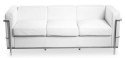 Sofa trzyosobowa Kubik biała skóra TP ( Rozmiar: uniwersalny )