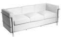 Sofa trzyosobowa Kubik biała skóra TP ( Rozmiar: uniwersalny )