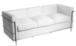 Sofa trzyosobowa Kubik biała skóra TP ( Rozmiar: uniwersalny )