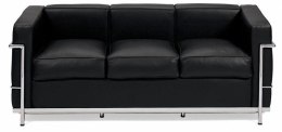 Sofa trzyosobowa Kubik czarna skóra TP ( Rozmiar: uniwersalny )