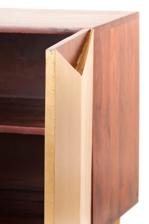 Komoda złota ciemne drewno FENDI_Aluro