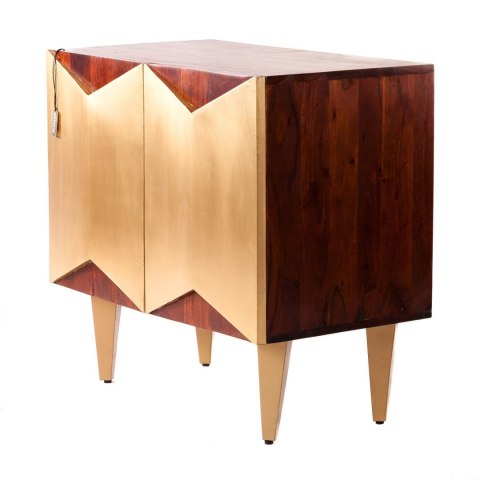 Komoda złota ciemne drewno FENDI_Aluro