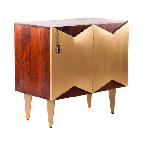 Komoda złota ciemne drewno FENDI_Aluro