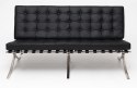Sofa BA2 2 osobowa, czarna ekoskóra ( Rozmiar: uniwersalny )