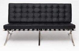 Sofa BA2 2 osobowa, czarna ekoskóra ( Rozmiar: uniwersalny )