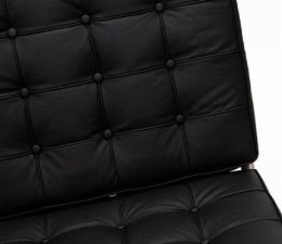 Sofa BA2 2 osobowa, czarna ekoskóra ( Rozmiar: uniwersalny )