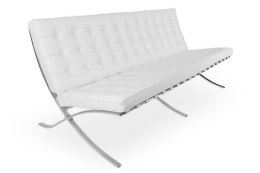 Sofa BA3 3 osobowa, biała ekoskóra PU ( Rozmiar: uniwersalny )
