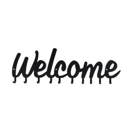 Wieszak ścienny Welcome czarny ( Rozmiar: uniwersalny )