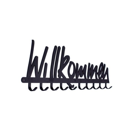 Wieszak ścienny Willkommen czarny ( Rozmiar: uniwersalny )