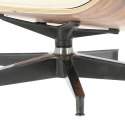Fotel Vip z podnóżkiem biały/rosewood/ srebrna baza ( Rozmiar: uniwersalny )