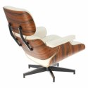 Fotel Vip z podnóżkiem biały/rosewood/ srebrna baza ( Rozmiar: uniwersalny )