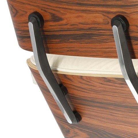 Fotel Vip z podnóżkiem biały/rosewood/ srebrna baza ( Rozmiar: uniwersalny )